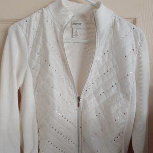 Chico's light weight jacket with silver sequins